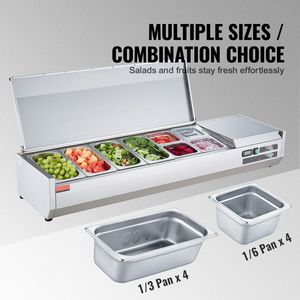 Stazione Elettrica da Banco per Condimenti 150W 4 Vaschette in Acciaio Inox 304 - Product Image 3