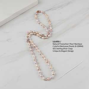 สร้อยคอมุกน้ำจืดธรรมชาติสีผสมสไตล์บาโรก สง่างามและมีเสน่ห์ - Product Image 4