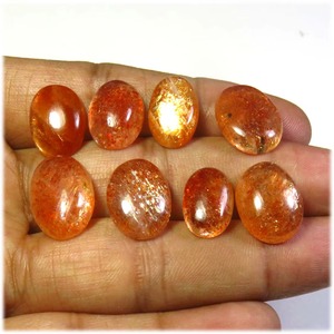 Piedra Preciosa de Sunstone Africana de Alta Calidad, Pulida, Ovalada, Cabujón Suelto, Color Naranja Natural, con Destellos de Fuego - Product Image 2