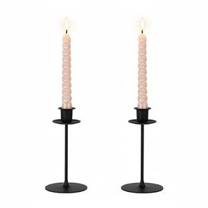Juego de 2 portavelas modernos de metal negro ondulado, candelabros de hierro para decoración del hogar, portavelas únicos para decoración de mesa. - Product Image 6