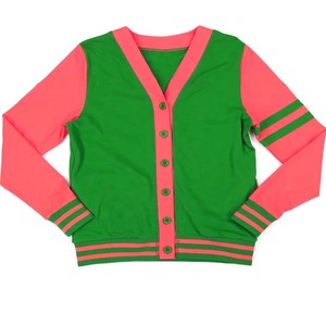 High Quality Unisex Custom Designed V-Neck Knitted 100% Acrylic <b>Cardigan</b> <b>Sweater</b> Winter Front Logo Greek College - Product Image 1