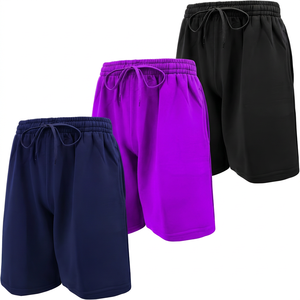 Shorts Bermuda pour Homme à Couleur Unie, Séchage Rapide, avec Cordon de Serrage, Taille Mi-Haute, en Polyester Tricoté, Couleurs Marine, Noir et Gris - Product Image 6