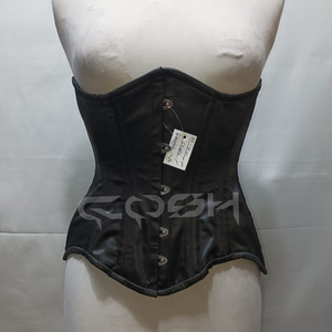 Corsé Clásico Negro de Satén con Varillas de Acero para Moldear la Figura Tipo Reloj de Arena KORSETS |   Fabricante de corsés personalizados al por mayor - Product Image 5