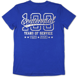 เสื้อยืดฟอยล์ Zeta Phi Beta Centennial สำหรับผู้หญิง สีน้ำเงินรอยัล ZPB 1920 2020 ฉลองครบรอบ ลายกราฟิก เสื้อผ้าชมรม - Product Image 2