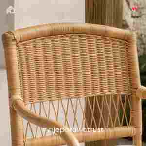 Fauteuil de salle à manger en rotin moderne, chaise en rotin tissé naturel avec coussin, fabrication artisanale, confortable, durable, design scandinave, restaurant - Product Image 2