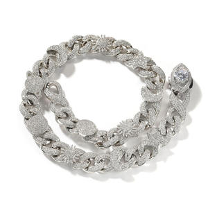 Dazzling 12MM <b>Iced</b> <b>Out</b> Infinity Necklace Baguette Diamond Hip Hop <b>Chain</b> Custom Size Gift for Her in Silver Moissanite Diamond - Product Image 4