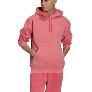 เสื้อสเวตเชิ้ตมีฮู้ดสีชมพูสำหรับผู้ชาย ทรงปกติ ผ้าฟลีซ สีพื้น ลำลอง มีกระเป๋าหน้า ใส่ได้ในฤดูใบไม้ร่วง - Product Image 4