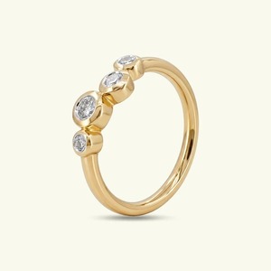 Anillo de Boda Apilable para Mujer, con Diamantes Cultivados en Laboratorio, Engaste de Puntas, Diseño Clásico Redondo, Oro de 14K - Product Image 2
