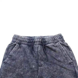 Shorts en coton lavé de couleur unie pour homme, taille élastique, taille mi-haute, poches, décontracté, respirant, tissu tricoté - Product Image 6