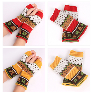 New Jacquard <b>Knitted</b> Touchscreen <b>Gloves</b> for Women Acrylic Cotton Casual Winter Warm Outdoor Sports <b>Gloves</b> - Product Image 2