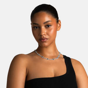 Collier trèfle en moissanite VVS1, argent sterling 925, collier fleur en émail noir de luxe pour femmes - Product Image 2