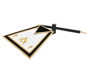 Tablier de Maître Maçon de Loge Bleue - Taille S & C avec Broderie Croix Ankh en Fil d'Or, Tabliers Maçonniques de Qualité Supérieure avec Broderie Détaillée - Product Image 2
