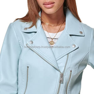 100% Original Boomletcorp peau de vache Biker veste pour femmes à manches longues toile tissu haute qualité hiver saison nouvel état - Product Image 2