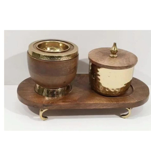Top Trending Bakhoor Incense Burner <b>Set</b> Religious Arabic Sandalwood Wood Eco-Friendly Hand-made Customized Tray <b>Set</b> - Product Image 1
