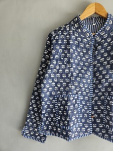 Floral Printed Cotton Blazer With <b>Mandarin</b> <b>Collar</b> Full Sleeve Spring Women's <b>Jacket</b> blazer <b>Mandarin</b> <b>collar</b> gift for her - Product Image 2
