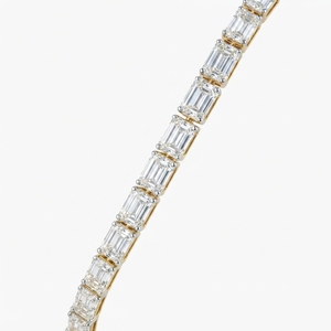 Premium 14K Yellow <b>Gold</b> Tennis Bracelet IGI Certified Lab Grown Diamonds Emerald Cut Elegant Fine Jewelry Daily Wear Party - Product Image 4
