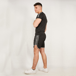 Ensemble deux pièces pour homme, chemise à manches courtes décontractée d'été, respirante, à imprimé numérique uni, tissée en satin, polyester/coton 300g - Product Image 2