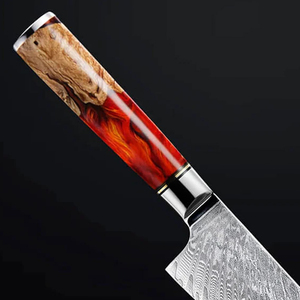 Cuchillo de Cocina Profesional de Acero Damasco, Hecho a Mano, Hoja de Alta Calidad para Rebanar y Picar - Product Image 4
