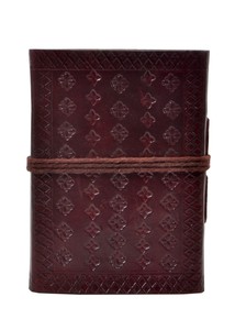 Handmade Leather <b>Travel</b> <b>Journal</b> with Metal Latch Retro Embossed MandalaFloral Pattern Blank Deckle Edge Paper Diary - Product Image 2