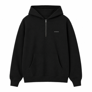 Sudadera con capucha y media cremallera extragrande con logotipo personalizado premium para hombre, de alta calidad, de algodón grueso, con cremallera de cuarto, OEM - Product Image 6