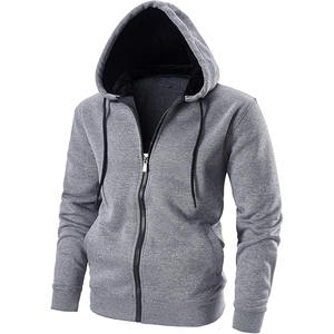 Sudadera con capucha gris para hombre, informal, de forro polar, estilo urbano, para invierno. - Product Image 1