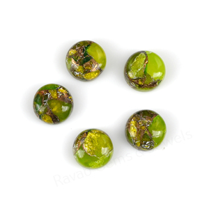 High Quality Natural <b>Peridot</b> Copper 12mm Round Shape Flatback High Polish Smooth Loose Gemstone Cabochon For Jewelry Making <b>Ring</b> - Product Image 2