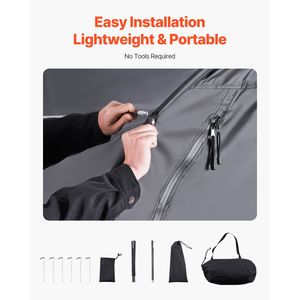Tenda per Deposito Biciclette da Esterno Hi Outdoor con Finestra Ventilata, Riparo Spazioso e Impermeabile a Forma di Ventaglio per 5+ Biciclette - Product Image 5