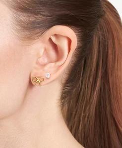 2-Pc. Set di orecchini con fiocco e cristallo in oro 14k su argento Sterling | Macacy's - Product Image 2