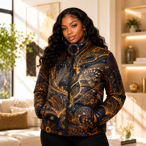 Heritage Masonic Regalia Custom Women's <b>Cropped</b> <b>Puffer</b> <b>Jacket</b> Down Insulated Sublimation Printed Winter Outerwear <b>Jacket</b> - Product Image 3