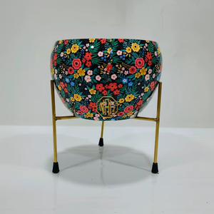 Pot de fleurs en métal à motif terrazzo, support trépied doré, motif mosaïque coloré, pot de fleurs d'intérieur, décoration de table, vente en gros B2B - Product Image 5