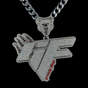 Magnifique pendentif en argent sterling 925 avec diamant de moissanite personnalisé Style HipHop glacé pendentif esthétique personnalisé - Product Image 1