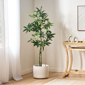 Albero della Fortuna Pachira Artificiale da 63 Pollici, Decorazione Verde per Ufficio, Casa, Soggiorno, Patio, Veranda - Product Image 6