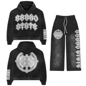 Conjunto Deportivo de Hombre 2026 con Bordado Desgastado, Sudadera con Cremallera de Algodón Negro y Pantalones Jogger, Conjunto Deportivo Personalizado de Alta Calidad - Product Image 4
