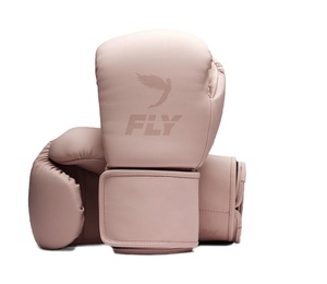 Customized Fly Superloop Pro X2 Dusty Pink MMA Boxing <b>Gloves</b> Real Cowhide Leather Sanda Full Finger Adjustable Wrist Strap - Product Image 1