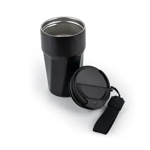 Gobelet isotherme à double paroi en acier inoxydable de 480 ml avec poignée et couvercle, maintien thermique de 12 à 24 heures, design minimaliste, idéal pour les voyages - Product Image 5