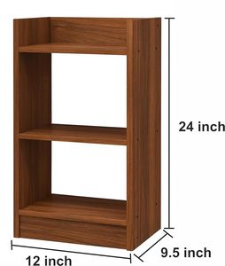 Modern Standing Type Wood Grain 3 <b>Shelf</b> Waterproof Storage Rack Side Table Bookcase Display Holder for Living Room <b>Bedroom</b> - Product Image 3