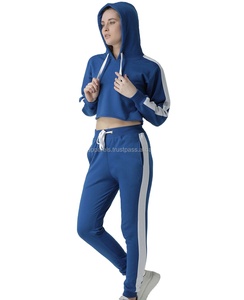 Lo último en ropa de entrenamiento personalizada para mujer, chándal liso azul liso, chándal de gimnasio transpirable elegante para entrenamiento - Product Image 1