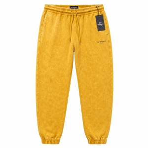 Pantalon de survêtement décontracté pour homme, taille haute, couleur unie, 100% coton, respirant, séchage rapide, qualité supérieure, nouvelle mode, effet délavé à l'acide - Product Image 1