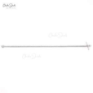 สร้อยข้อมือเทนนิสทองคำแท้ 14k ขายดีที่สุด ขนาด 1.5 มม. ประดับเพชรขาวทรงกลมแบบฝังเต็ม ทำด้วยมือ ราคาขายส่ง - Product Image 3