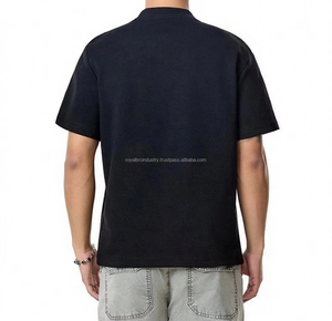 Ropa activa informal para hombre, Camiseta lisa de patrón sólido de 280 gramos, camisetas de diseño en blanco tejidas de algodón y poliéster al por mayor OEM - Product Image 6