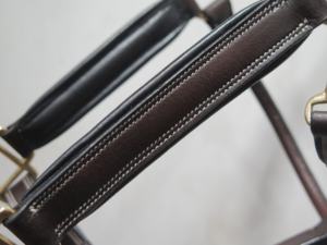 À la mode sur mesure huile tirer cheval licou en cuir véritable pièce de tête anatomique Double point Durable en laiton massif FAB marque - Product Image 4