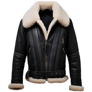 Chaqueta de Motocicleta de Invierno Personalizada para Hombre con Cierre de Cremallera, Exterior de Poliéster, Forro de Piel Sintética, Ribete de Sherpa, Diseño Reversible - Product Image 5