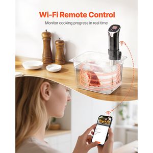 Appareil de cuisson sous vide 1100W avec Wi-Fi, circulateur à immersion, écran tactile LCD, 10 recettes prédéfinies, cuiseur lent sous vide - Product Image 3