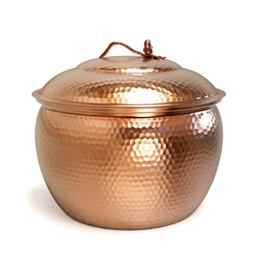 Maceta Decorativa de Metal Martillado para Manguera de Jardín con Tapa, Contenedor de Almacenamiento de Manguera de Agua para Exteriores - Product Image 2