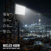 Ledmic - Lámpara de Obra de Alta Potencia de 400 W para Obras de Construcción, Iluminación para Grúas Torre, IK08, Lámpara de Obra para Contratistas de Proyectos
