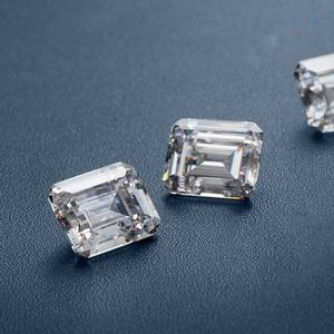 CONCEPTION Collection de pierres précieuses en vrac, diamant synthétique de couleur D, taille émeraude, pierre blanche VVS, certifié IGI, bijoux - Product Image 2