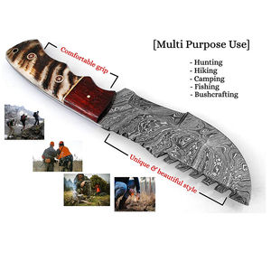 Couteaux de traqueur en acier inoxydable Damas faits à la main, outil d'extérieur, couteaux de traqueur Damas personnalisés, couteau de survie et de camping en plein air - Product Image 4