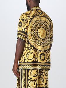 Ensemble chemise et short décontracté pour homme, col en V, respirant, de bonne qualité, imprimé numérique 3D, fermeture simple boutonnage, idéal pour l'été - Product Image 4