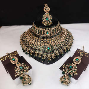 Gold Plated Austrian Stone and <b>Pearls</b> Choker <b>Necklace</b> <b>Set</b> 10573823 Fine Jewelry - Product Image 1