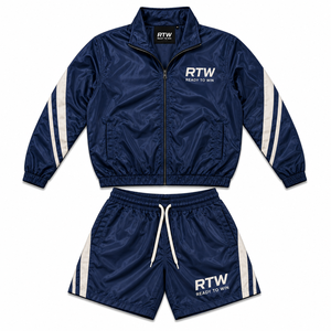 ชุดวอร์ม RTW สีกรมท่า แขนยาว ซิปหน้า สปอร์ต โพลีเอสเตอร์ สำหรับผู้ใหญ่ ยูนิเซ็กซ์ ฤดูใบไม้ผลิ พร้อมพิมพ์โลโก้ Ready To Win - Product Image 1
